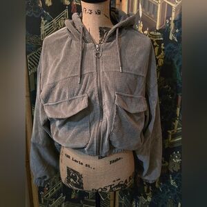 ASHLEY HOODED CORDUROY JACKET BEIGE SZ L